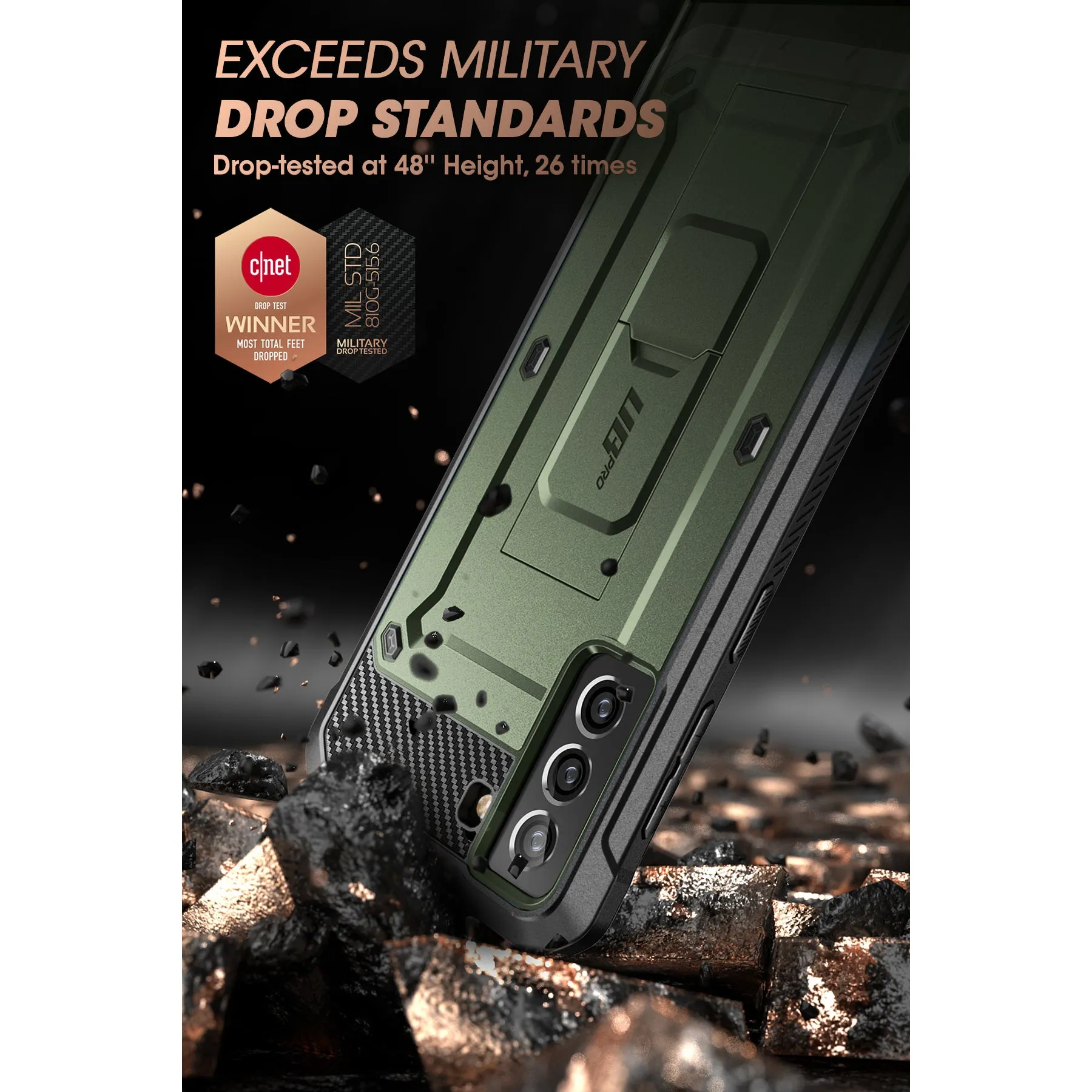 Worth Every Penny Galaxy S21 FE Unicorn Beetle PRO Rugged Case-Dark Green  Today Only!