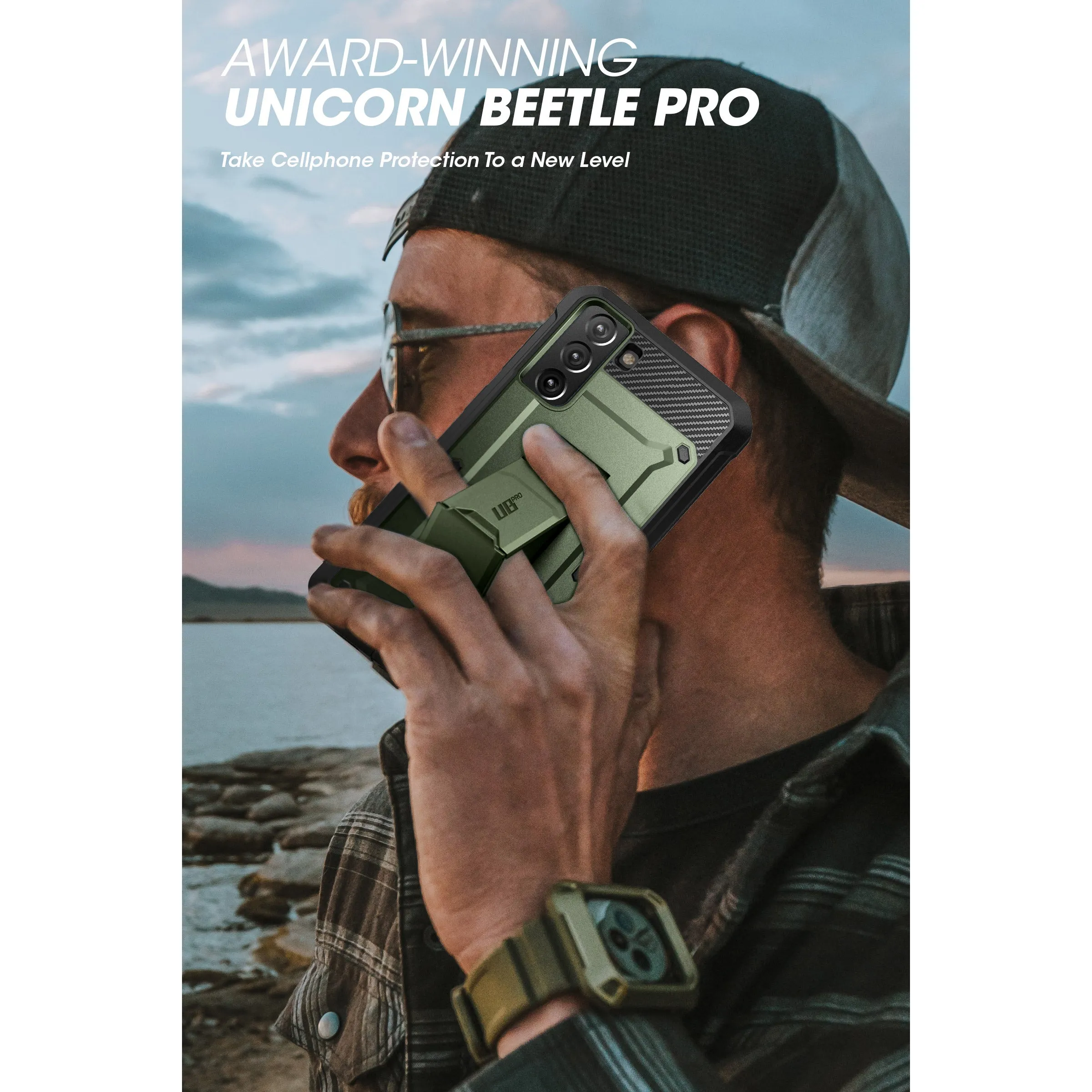 Worth Every Penny Galaxy S21 FE Unicorn Beetle PRO Rugged Case-Dark Green  Today Only!