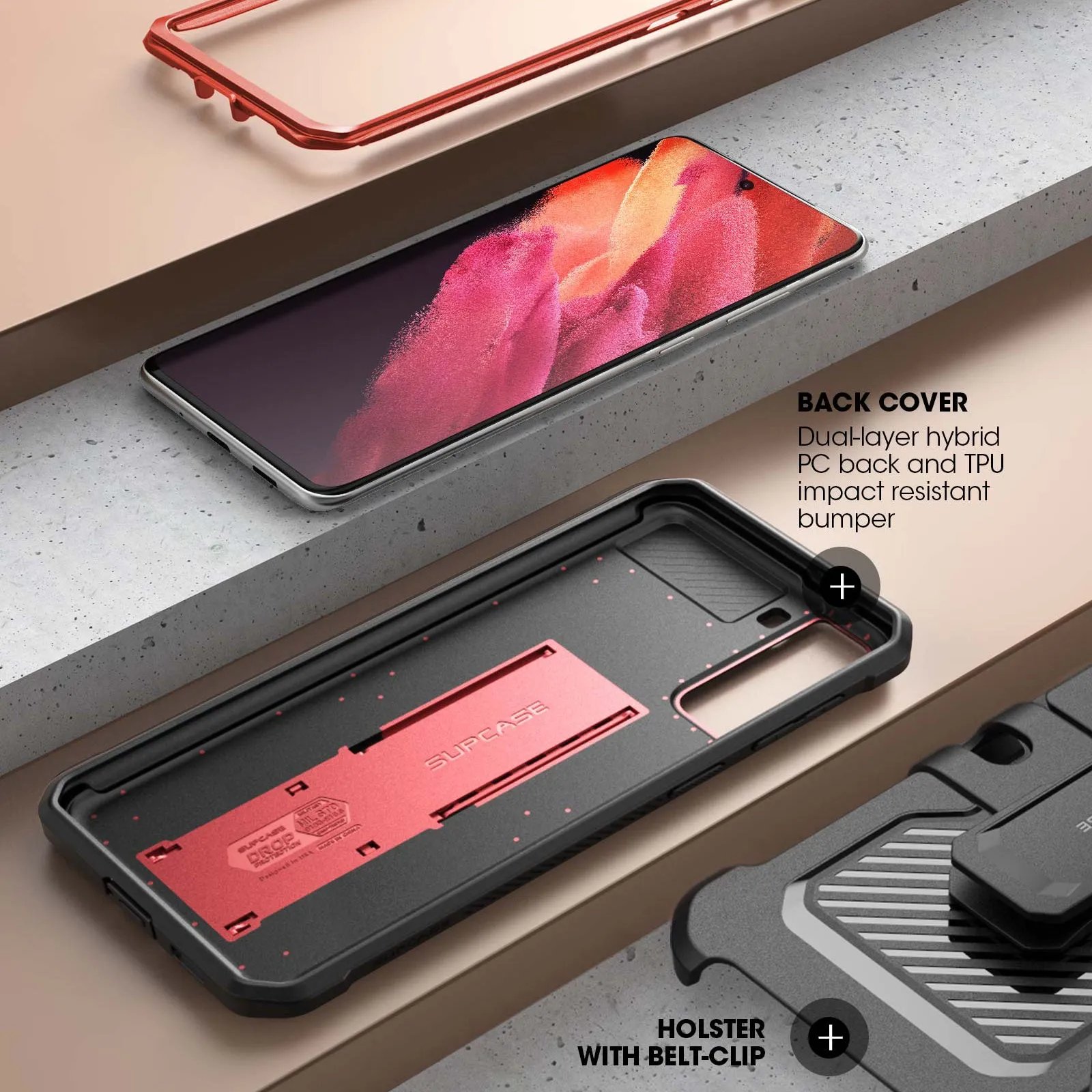 Worth Every Penny Galaxy S21 Unicorn Beetle Pro Rugged Case-Metallic Red  Limited Release!