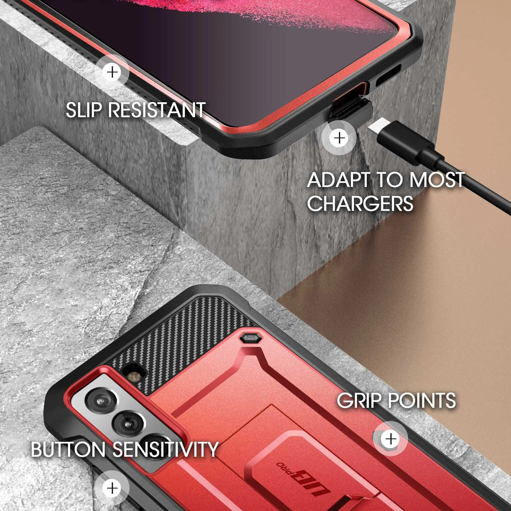 Worth Every Penny Galaxy S21 Unicorn Beetle Pro Rugged Case-Metallic Red  Limited Release!