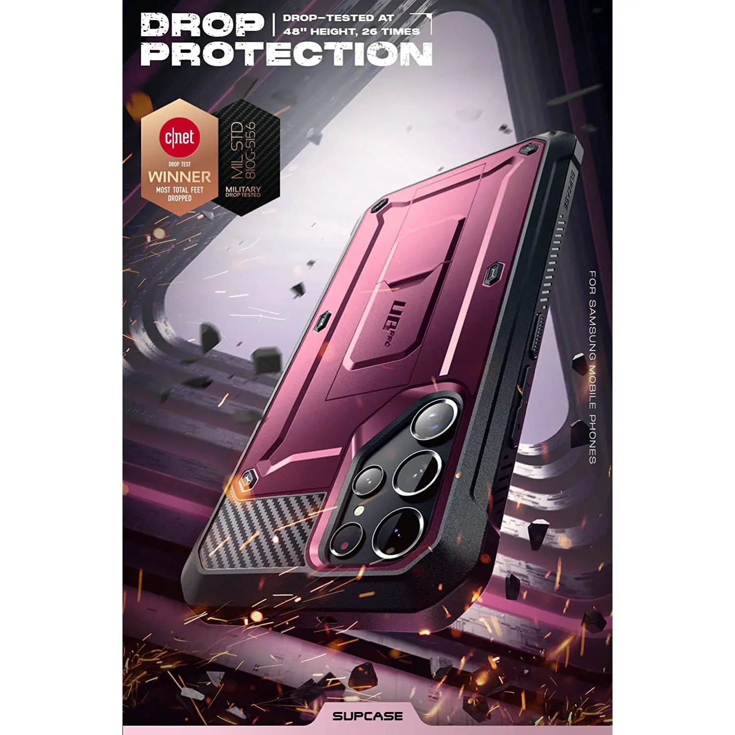 Worth Every Penny Galaxy S22 Ultra Unicorn Beetle PRO Screen Protector Case-Burgundy  Last Few Pieces!