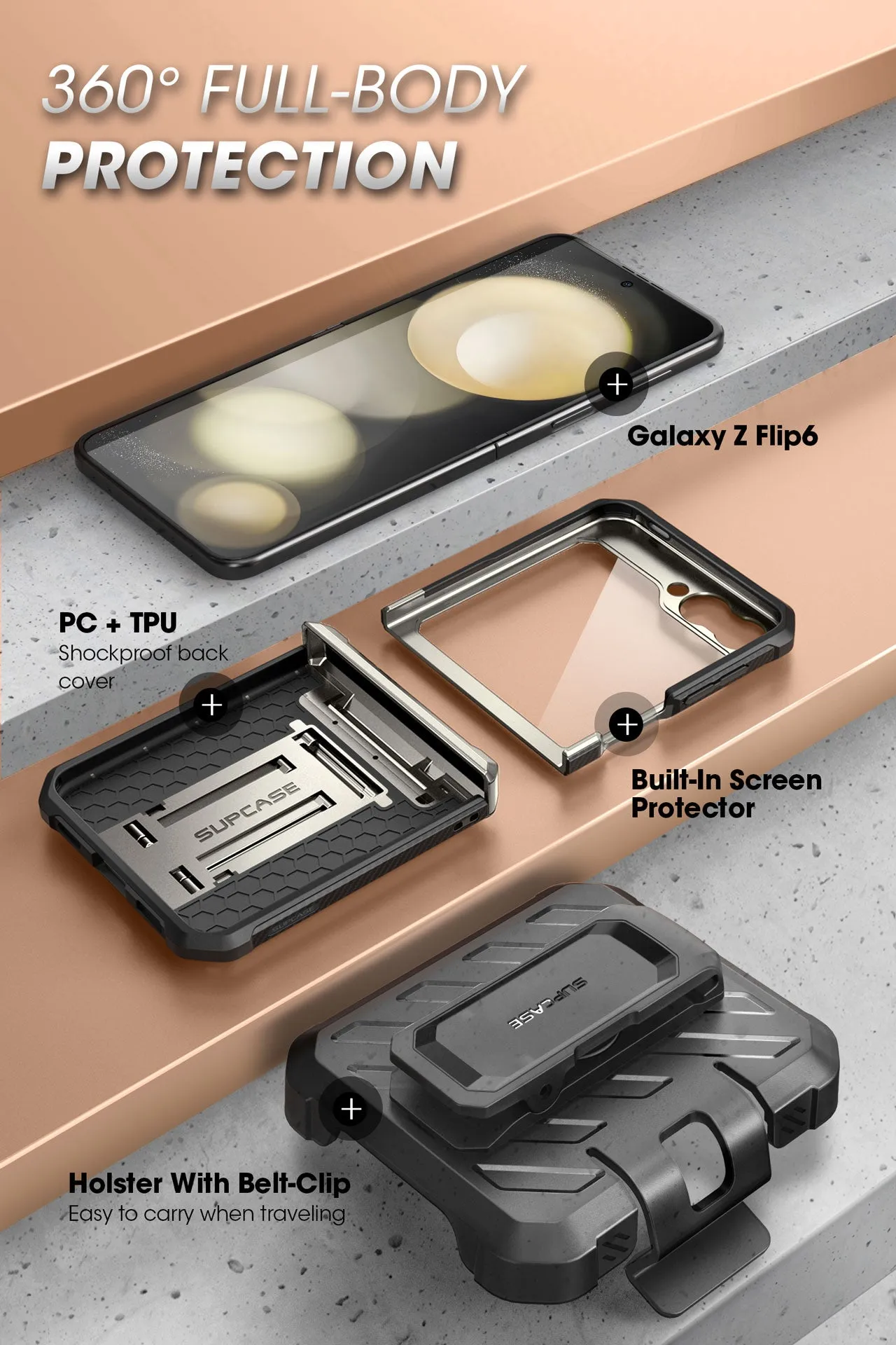 Worth Every Penny Galaxy Z Flip6 Unicorn Beetle PRO Rugged Case with Belt Clip-Titan Gray  Almost Sold Out!