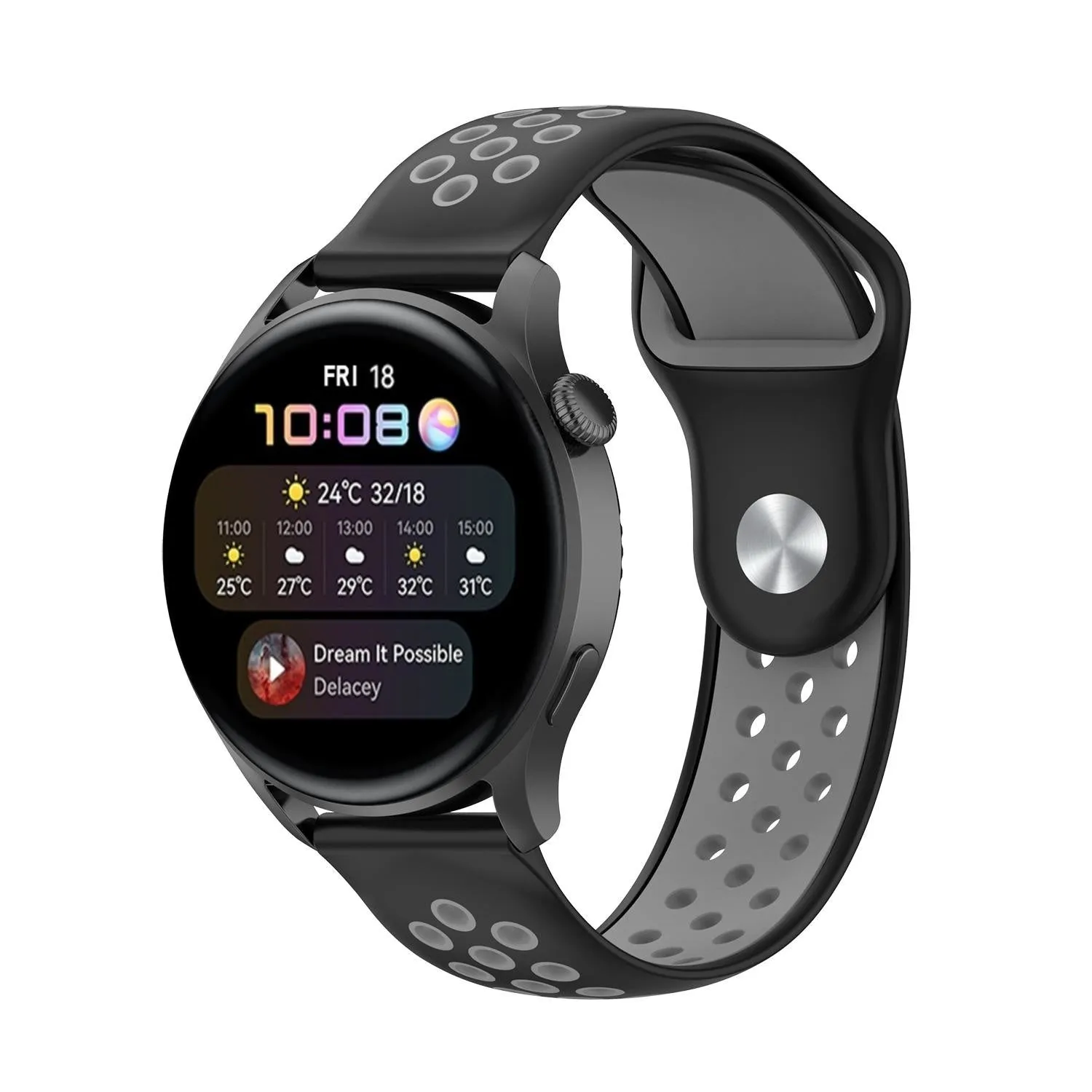 Worth Every Penny Huawei Watch 3/3 Pro Sport Strap (Black/Grey)  Limited Availability!
