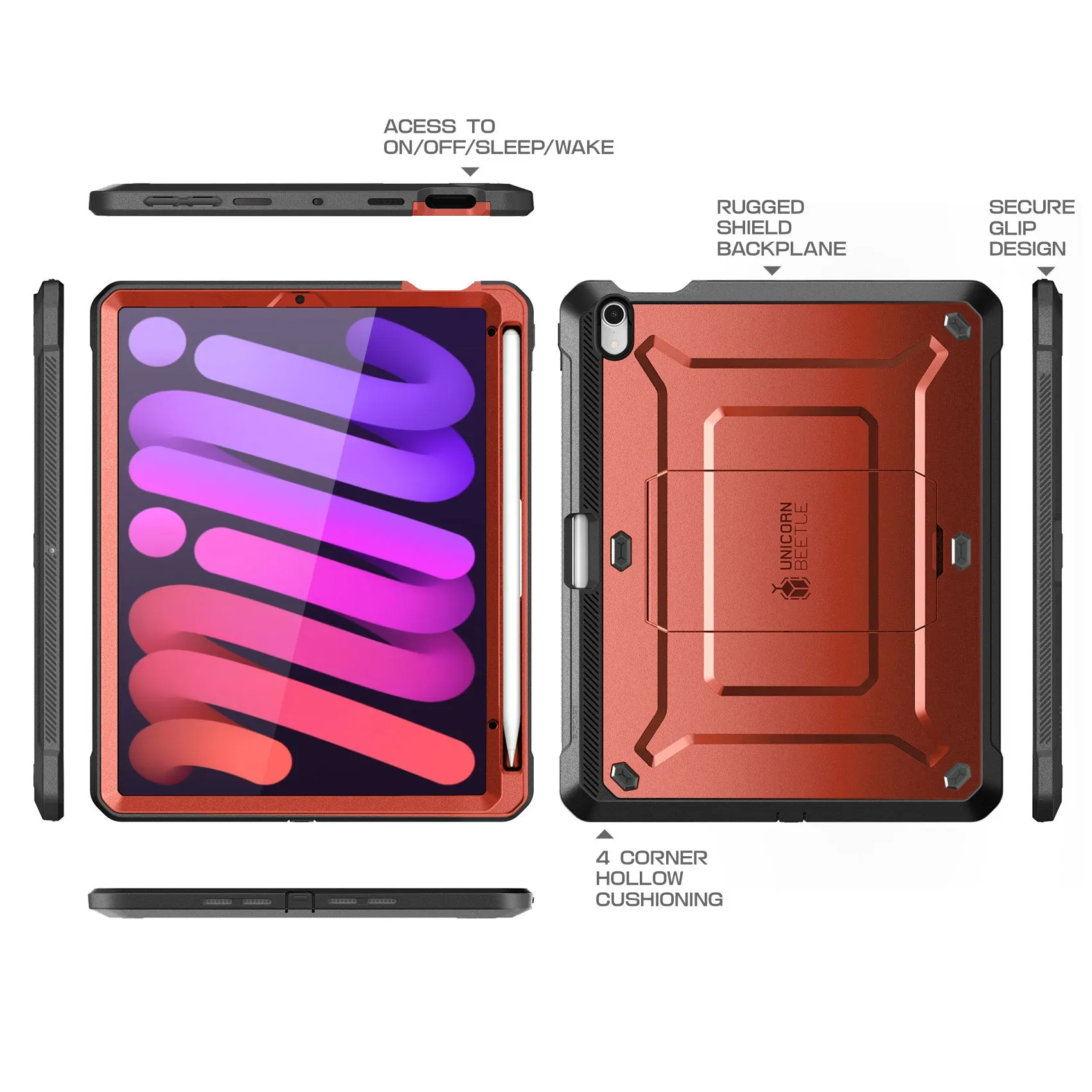 Worth Every Penny iPad mini 6 Unicorn Beetle PRO Shockproof Rugged Case-Metallic Red  Limited Stock!