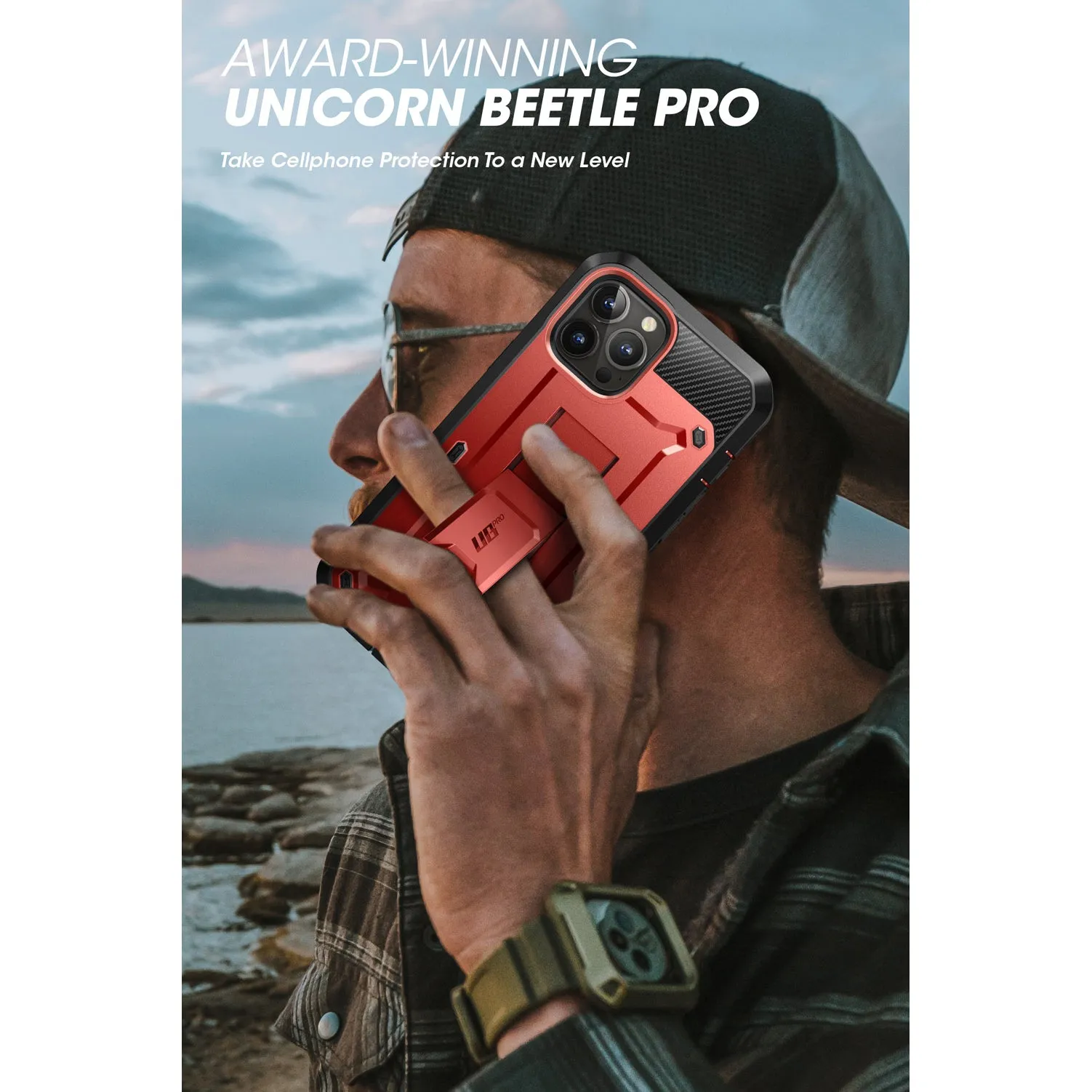 Worth Every Penny iPhone 13 Pro Max 6.7 inch Unicorn Beetle Pro Rugged Case-Metallic Red  Today Only!