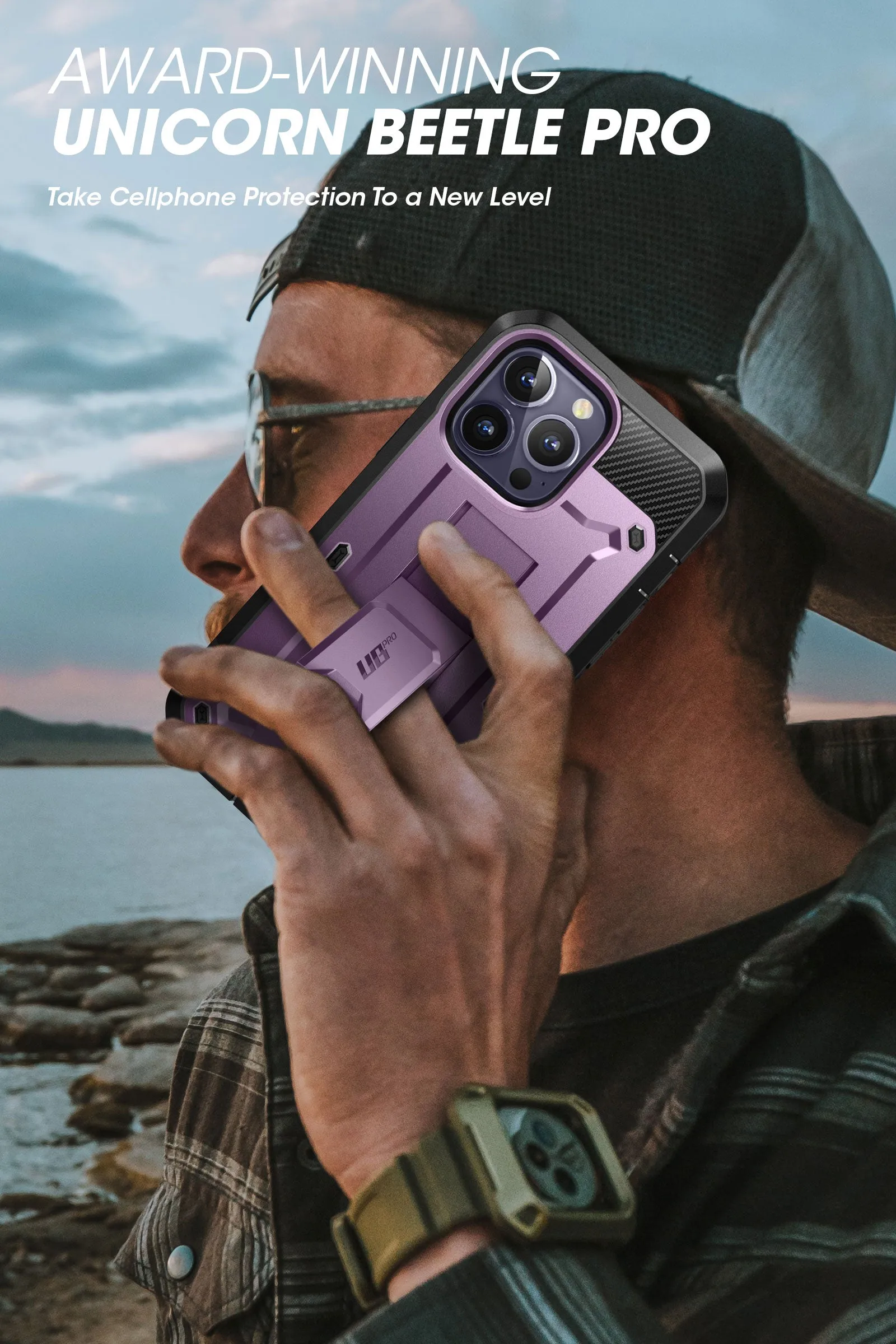 Worth Every Penny iPhone 14 Pro 6.1 inch Unicorn Beetle Pro Rugged Case-Deep Purple  Stylish & Comfortable