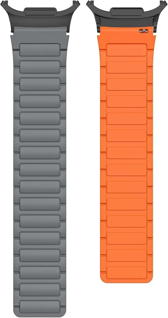 Worth Every Penny Samsung Galaxy Watch Ultra Magnetic Silicone Strap (Gray/Orange)  Limited Stock!